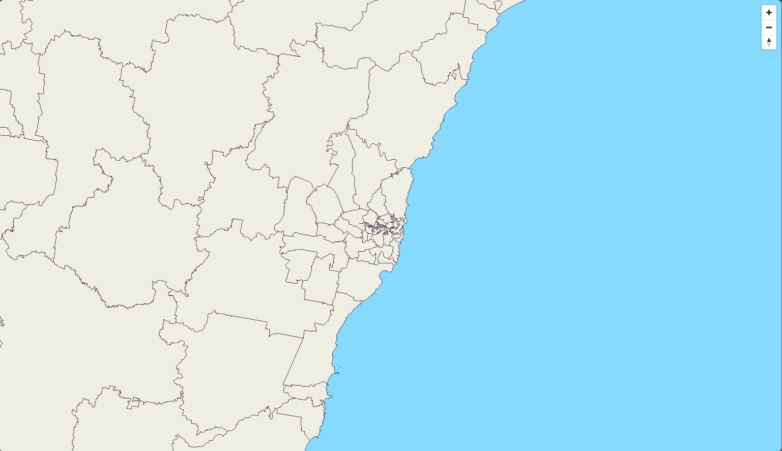 MapLibre map showing Local Government Areas and address points